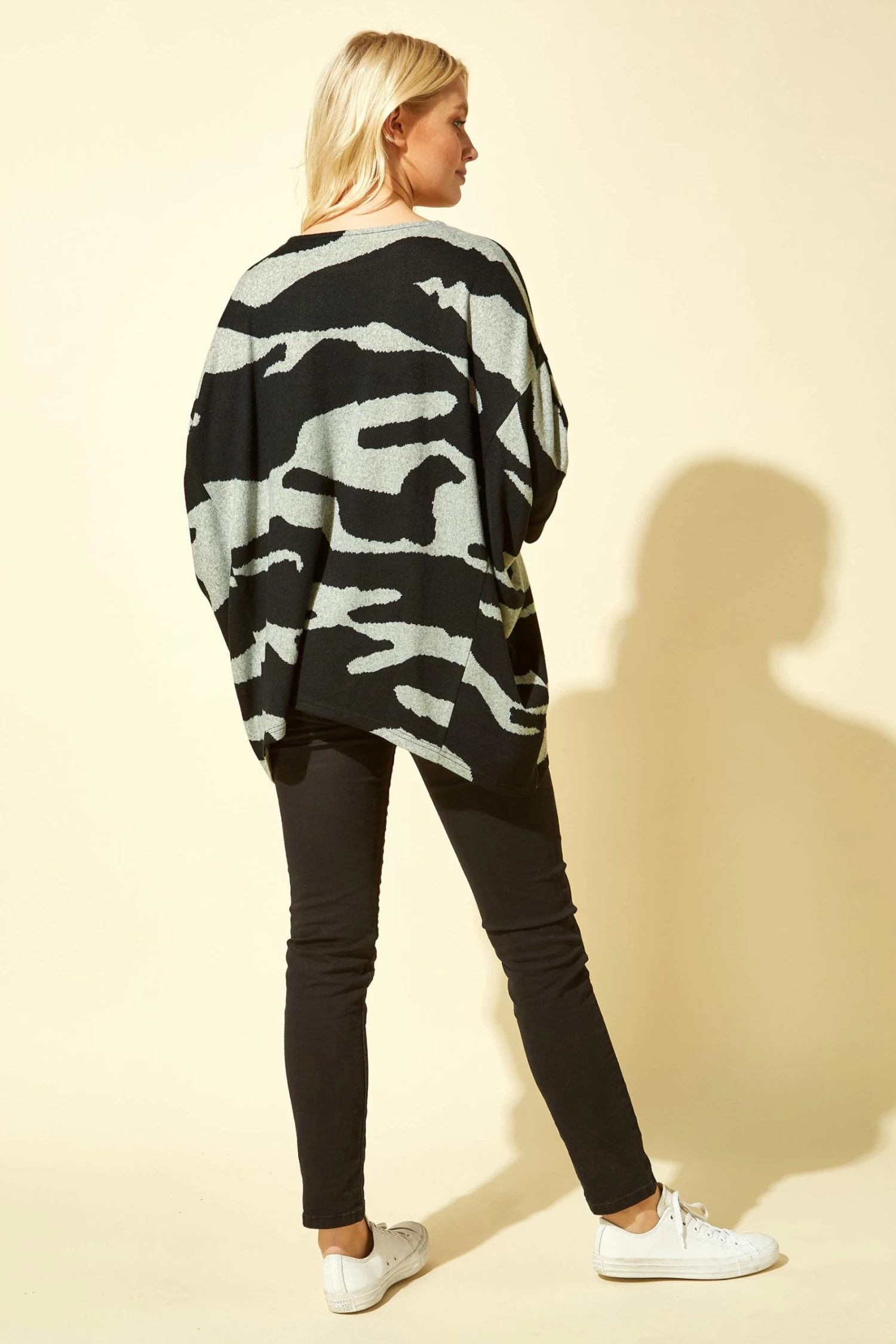 Roman Grey Animal Camo Print Batwing Top 5 Roman Grey Animal Camo Print Batwing Top - Image 3