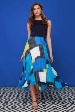 Roman Black/White Fit And Flare Pleated Midi Dress 15 Roman Black/White Fit And Flare Pleated Midi Dress -Roman Sales Shop unnamed file 616