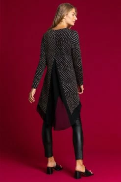 Roman Gold Glitter Wave Dipped Hem Top -Roman Sales Shop unnamed file 6160