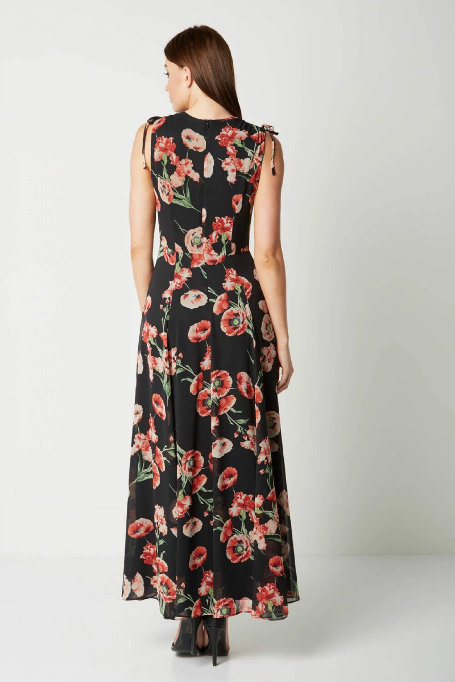 Roman Red V-Neck Frill Poppy Maxi Dress 4 Roman Red V-Neck Frill Poppy Maxi Dress - Image 2