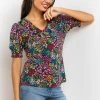 Roman Pink Floral Print Ruffle Trim Top 2 Roman Pink Floral Print Ruffle Trim Top -Roman Sales Shop unnamed file 6211