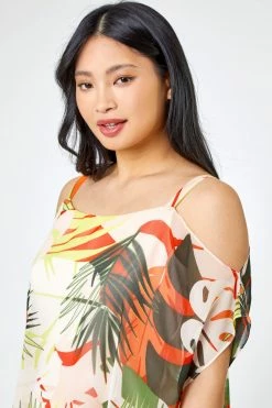 Roman Green Petite Tropical Cold Shoulder Overlay Top 10 Roman Green Petite Tropical Cold Shoulder Overlay Top -Roman Sales Shop unnamed file 6231