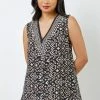 Roman Black Petite Abstract Print Hanky Hem Top 1 Roman Black Petite Abstract Print Hanky Hem Top -Roman Sales Shop unnamed file 6233