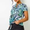 Roman Green & Blue Burnout Animal Tropical Print Tie Detail Top 2 Roman Green & Blue Burnout Animal Tropical Print Tie Detail Top -Roman Sales Shop unnamed file 6243