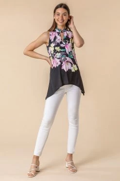 Roman Black Multi Twist Neck Floral Print Top 12 Roman Black Multi Twist Neck Floral Print Top -Roman Sales Shop unnamed file 6257
