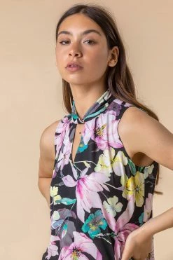 Roman Black Multi Twist Neck Floral Print Top 13 Roman Black Multi Twist Neck Floral Print Top -Roman Sales Shop unnamed file 6258