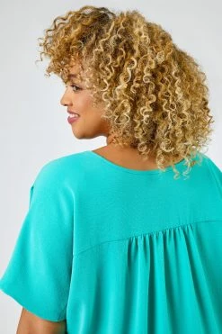 Roman Blue Curve Plain Yoke Detail Swing Top 12 Roman Blue Curve Plain Yoke Detail Swing Top -Roman Sales Shop unnamed file 6266