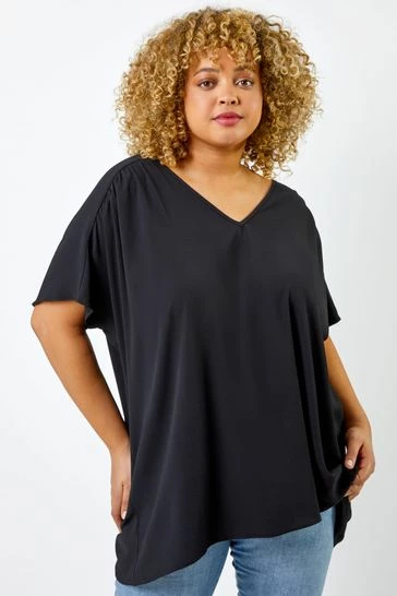 Roman Blue Curve Plain Yoke Detail Swing Top 8 Roman Blue Curve Plain Yoke Detail Swing Top - Image 6