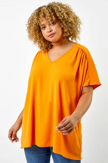 Roman Blue Curve Plain Yoke Detail Swing Top 9 Roman Blue Curve Plain Yoke Detail Swing Top - Image 7