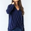 Roman Navy Wrap Front Long Sleeve Top 1 Roman Navy Wrap Front Long Sleeve Top -Roman Sales Shop unnamed file 6270