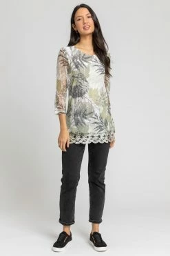 Roman Green Lace Trim Overlay Print Top 10 Roman Green Lace Trim Overlay Print Top -Roman Sales Shop unnamed file 6277