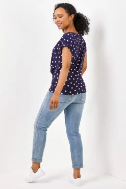 Roman Blue Petite Spot Print Button Detail Top 9 Roman Blue Petite Spot Print Button Detail Top -Roman Sales Shop unnamed file 6289