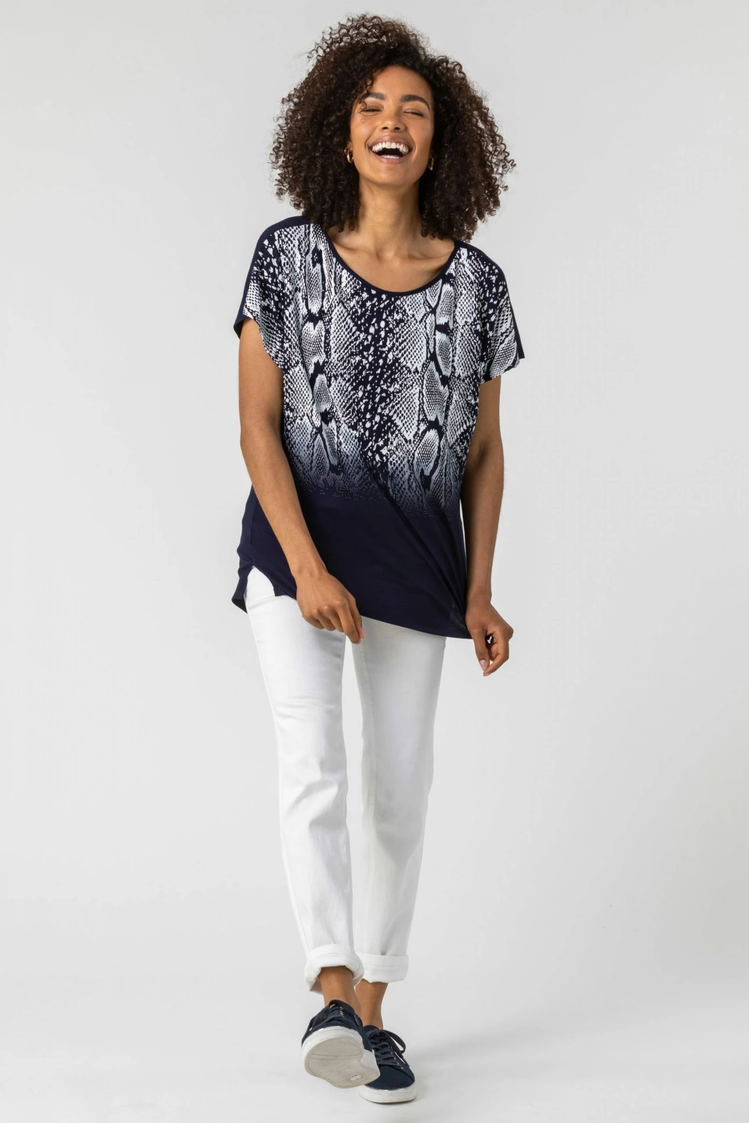 Roman Blue Snake Print Ombre Top 5 Roman Blue Snake Print Ombre Top - Image 3