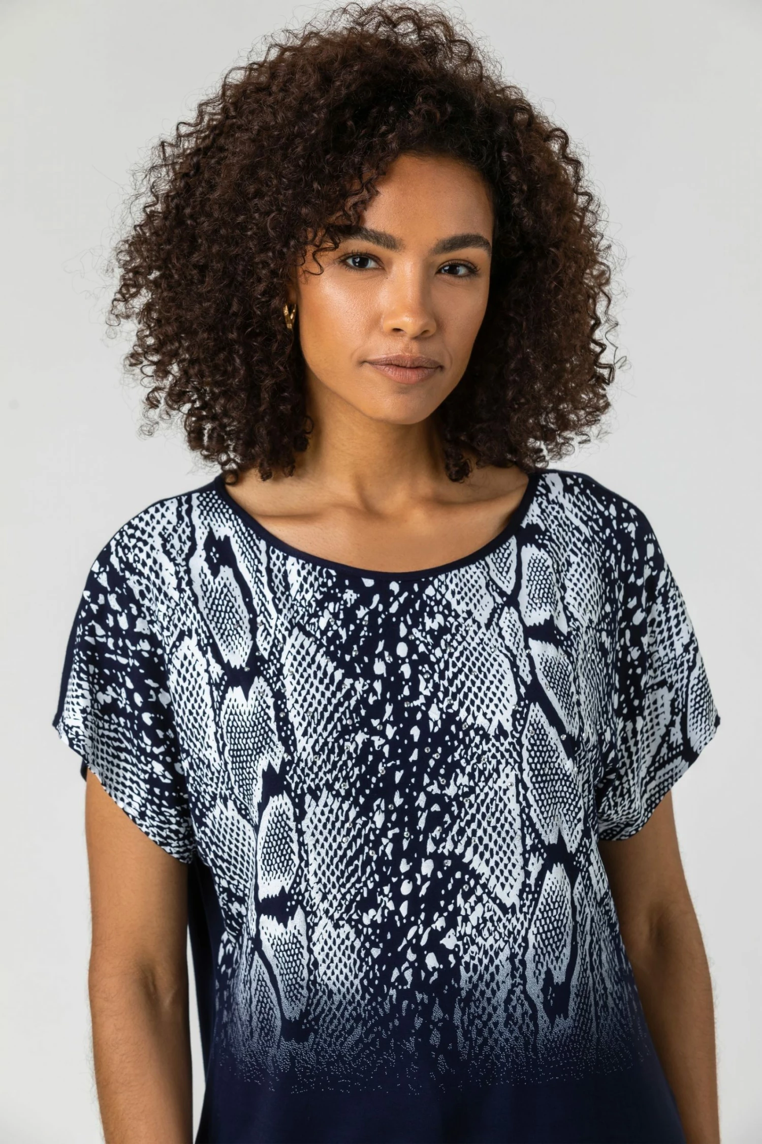 Roman Blue Snake Print Ombre Top 6 Roman Blue Snake Print Ombre Top - Image 4