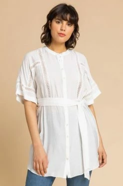 Roman Blue Belted Longline Ladder Trim Blouse 13 Roman Blue Belted Longline Ladder Trim Blouse -Roman Sales Shop unnamed file 6337