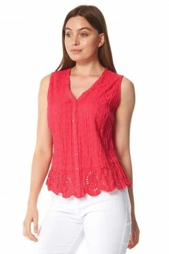 Roman Pink Eyelet Detail Embroidered Crinkle Blouse 8 Roman Pink Eyelet Detail Embroidered Crinkle Blouse -Roman Sales Shop unnamed file 6340