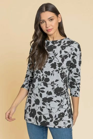 Roman Grey Floral Print Top And Snood 7 Roman Grey Floral Print Top And Snood - Image 5