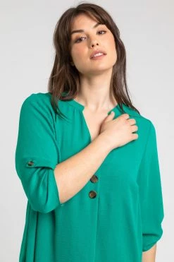 Roman Green Curve Longline Button Detail Top 10 Roman Green Curve Longline Button Detail Top -Roman Sales Shop unnamed file 6368