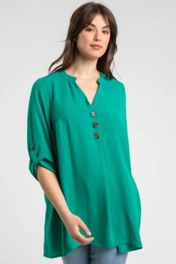 Roman Green Curve Longline Button Detail Top 11 Roman Green Curve Longline Button Detail Top -Roman Sales Shop unnamed file 6369