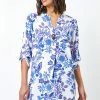 Roman Blue Floral Print Notch Neck Blouse 2 Roman Blue Floral Print Notch Neck Blouse -Roman Sales Shop unnamed file 6376