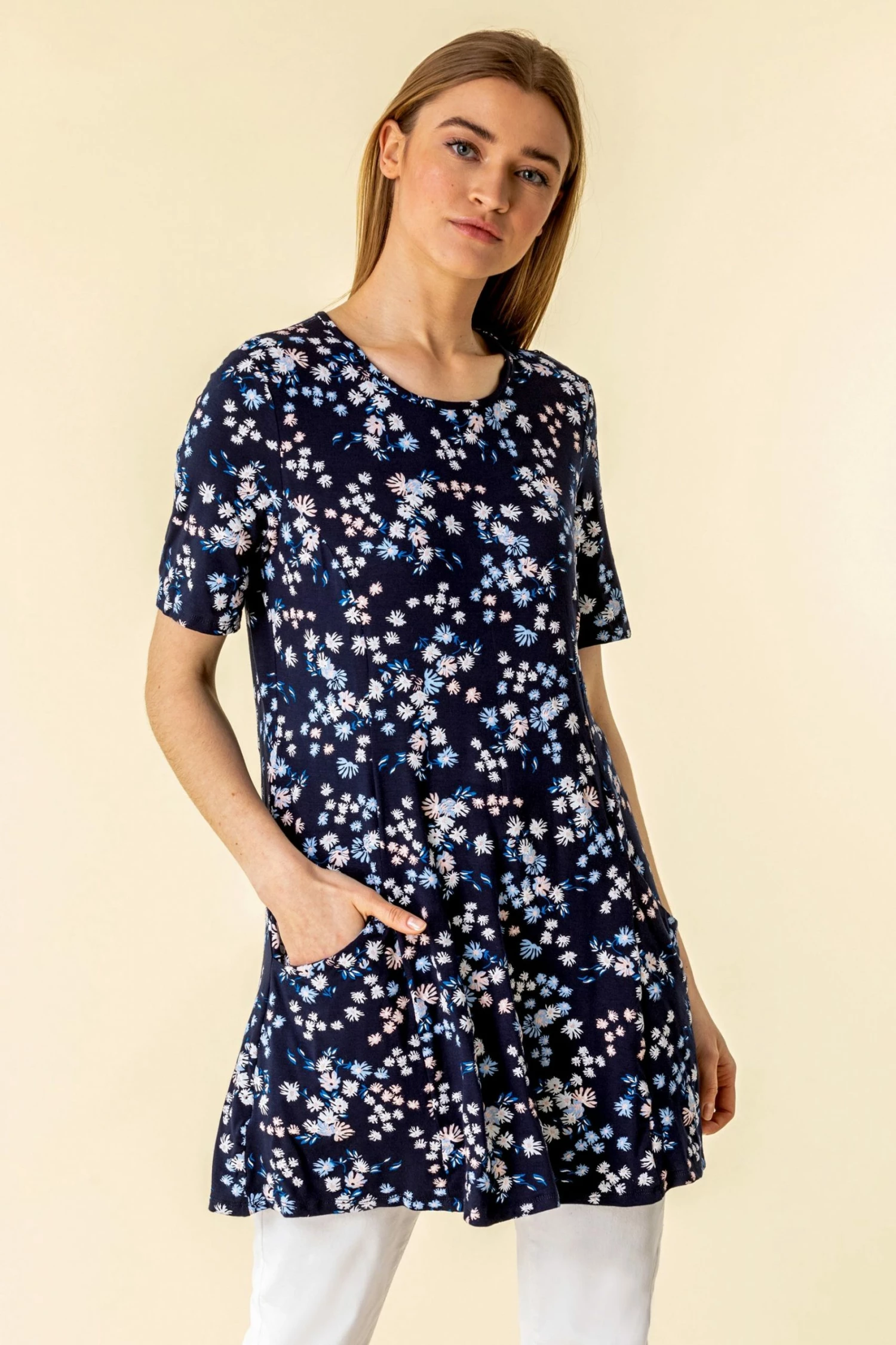 Roman Navy Plain Pocket Swing Top 3 Roman Navy Plain Pocket Swing Top