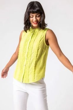 Roman Yellow Crochet Trim Button Through Blouse 11 Roman Yellow Crochet Trim Button Through Blouse -Roman Sales Shop unnamed file 6444