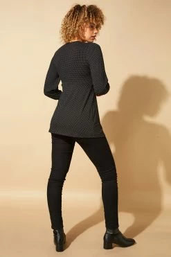 Roman Black Originals Gathered Polka Dot Print Top -Roman Sales Shop unnamed file 6447