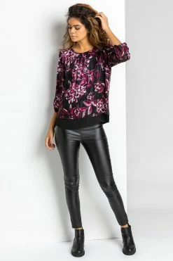 Roman Black Floral Shimmer Overlay Top 9 Roman Black Floral Shimmer Overlay Top -Roman Sales Shop unnamed file 6452