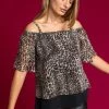 Roman Brown Cold Shoulder Animal Print Top 2 Roman Brown Cold Shoulder Animal Print Top -Roman Sales Shop unnamed file 6455