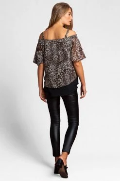 Roman Brown Cold Shoulder Animal Print Top 9 Roman Brown Cold Shoulder Animal Print Top -Roman Sales Shop unnamed file 6457