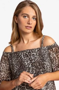 Roman Brown Cold Shoulder Animal Print Top 10 Roman Brown Cold Shoulder Animal Print Top -Roman Sales Shop unnamed file 6458