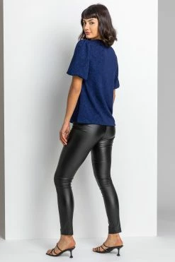 Roman Blue Floral Jacquard Puff Sleeve Top 9 Roman Blue Floral Jacquard Puff Sleeve Top -Roman Sales Shop unnamed file 6462