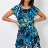 Roman Blue Tropical Palm Print Hanky Hem Top 1 Roman Blue Tropical Palm Print Hanky Hem Top -Roman Sales Shop unnamed file 6465