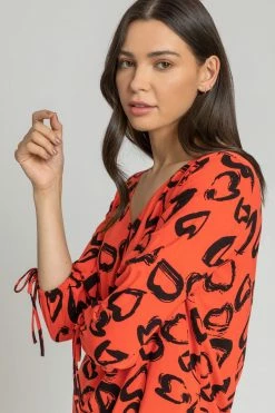 Roman Red Heart Print Blouson Top -Roman Sales Shop unnamed file 6490