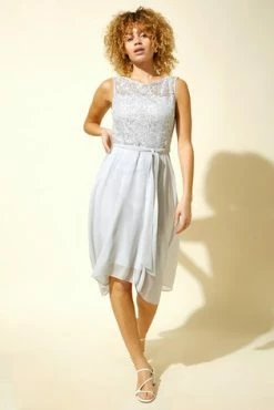 Roman Yellow Lace Detail Fit And Flare Dress -Roman Sales Shop unnamed file 65