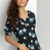 Roman Black Floral Print Frill Neck Top 2 Roman Black Floral Print Frill Neck Top -Roman Sales Shop unnamed file 6505