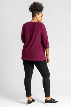 Roman Purple Curve V Neck Pleat Front Top 11 Roman Purple Curve V Neck Pleat Front Top -Roman Sales Shop unnamed file 6513
