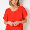 Roman Orange Plain Chiffon Puff Sleeve Top 2 Roman Orange Plain Chiffon Puff Sleeve Top -Roman Sales Shop unnamed file 6550