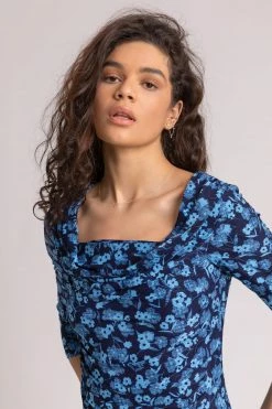 Roman Blue Floral Print Print Cowl Neck Top 12 Roman Blue Floral Print Print Cowl Neck Top -Roman Sales Shop unnamed file 6565