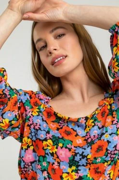 Roman Orange Petite Ditsy Floral Square Neck Top 10 Roman Orange Petite Ditsy Floral Square Neck Top -Roman Sales Shop unnamed file 6572