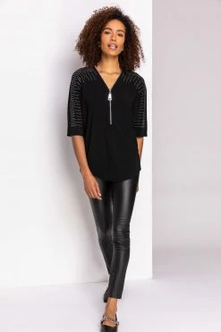 Roman Black Embellished Zip Detail Top 10 Roman Black Embellished Zip Detail Top -Roman Sales Shop unnamed file 6588