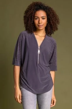 Roman Black Embellished Zip Detail Top 13 Roman Black Embellished Zip Detail Top -Roman Sales Shop unnamed file 6591