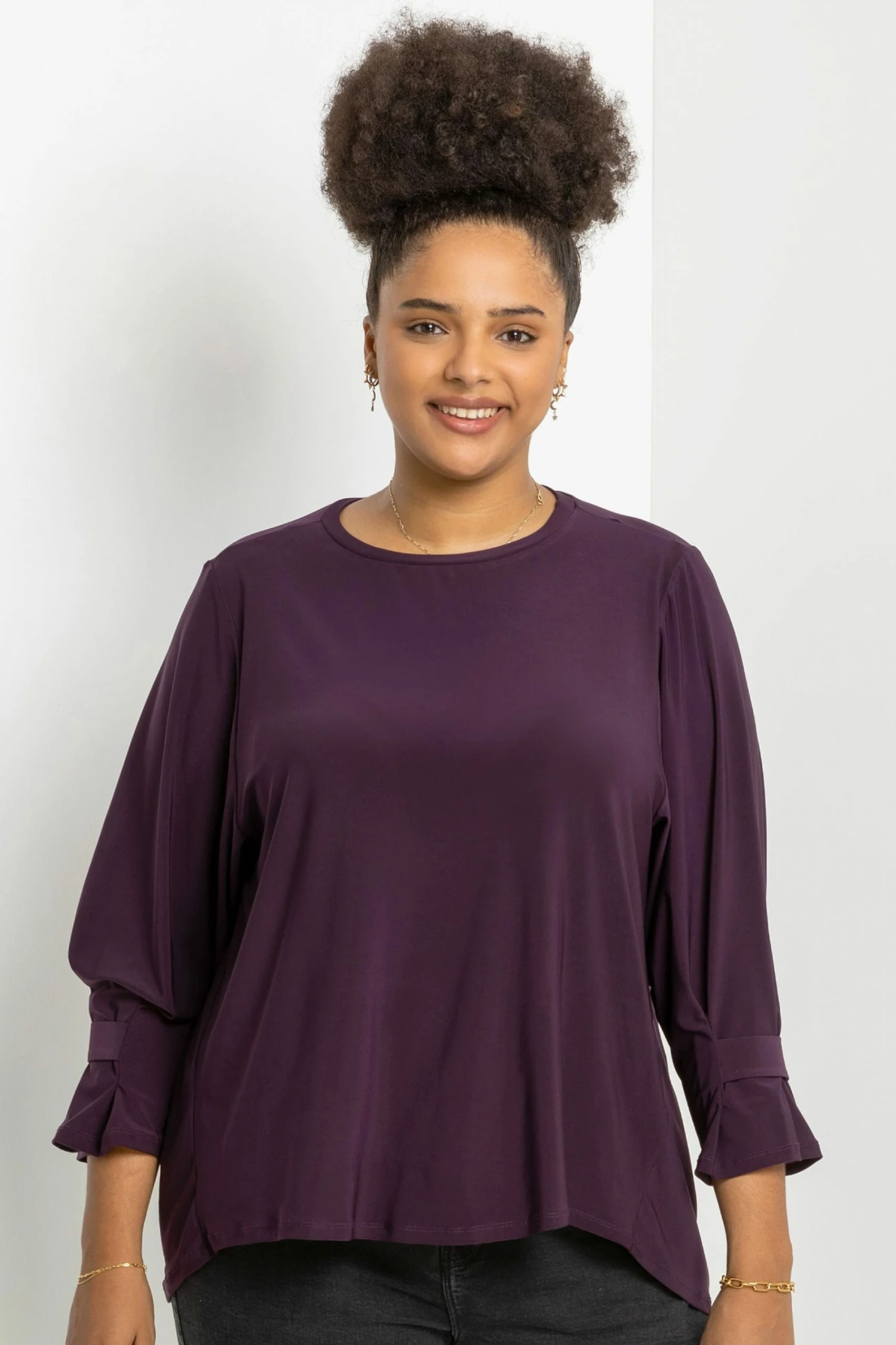 Roman Purple Curve Cuff Detail Oversized Top 3 Roman Purple Curve Cuff Detail Oversized Top