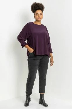 Roman Purple Curve Cuff Detail Oversized Top 10 Roman Purple Curve Cuff Detail Oversized Top -Roman Sales Shop unnamed file 6600