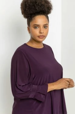 Roman Purple Curve Cuff Detail Oversized Top 11 Roman Purple Curve Cuff Detail Oversized Top -Roman Sales Shop unnamed file 6601