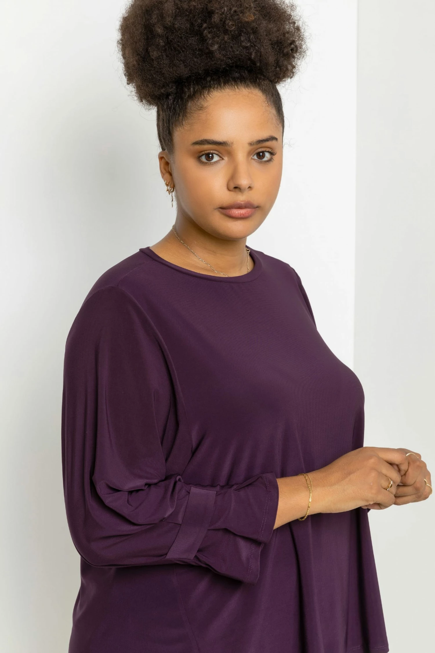 Roman Purple Curve Cuff Detail Oversized Top 6 Roman Purple Curve Cuff Detail Oversized Top - Image 4