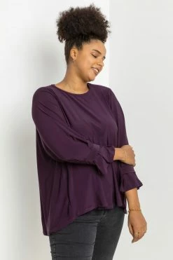 Roman Purple Curve Cuff Detail Oversized Top 12 Roman Purple Curve Cuff Detail Oversized Top -Roman Sales Shop unnamed file 6602