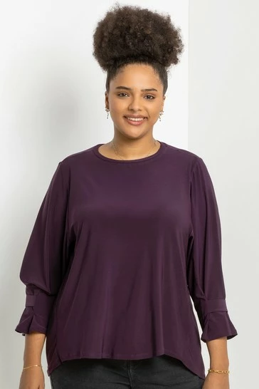 Roman Purple Curve Cuff Detail Oversized Top 8 Roman Purple Curve Cuff Detail Oversized Top - Image 6
