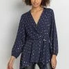 Roman Blue Metallic Spot Print Asymmetric Wrap Top 2 Roman Blue Metallic Spot Print Asymmetric Wrap Top -Roman Sales Shop unnamed file 6604
