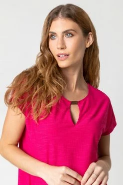 Roman Pink Asymmetric Keyhole Neck Top -Roman Sales Shop unnamed file 6618